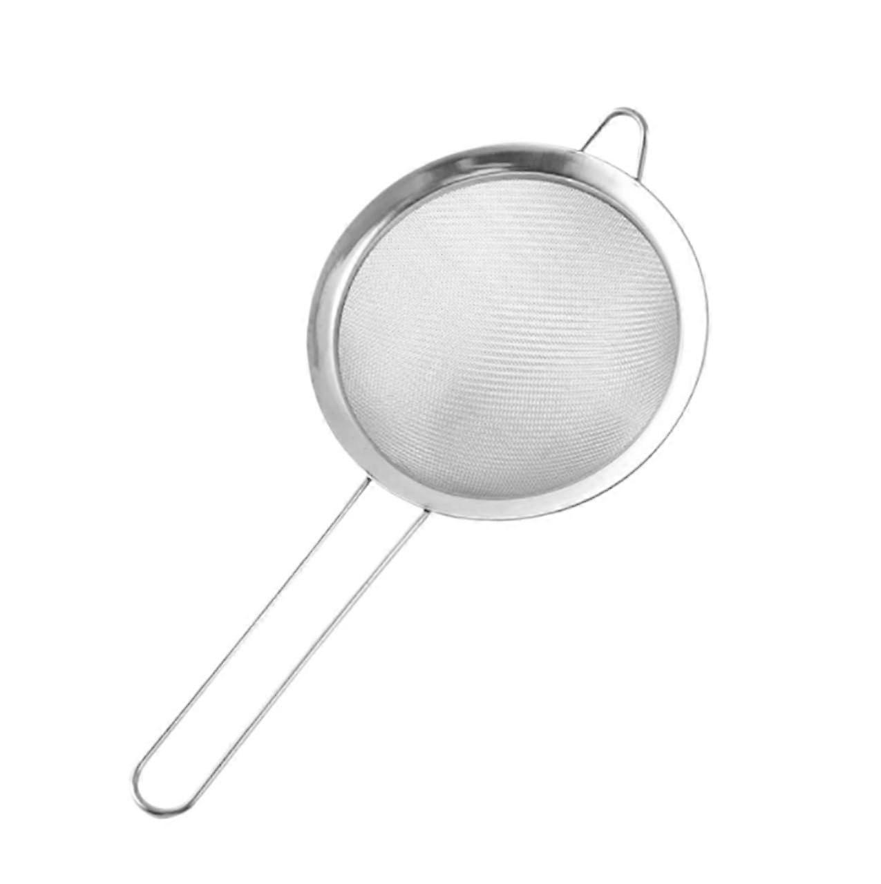 14cm Stainless Steel Fine Mesh Strainer with Ergonomic Handle for Baking and Cooking