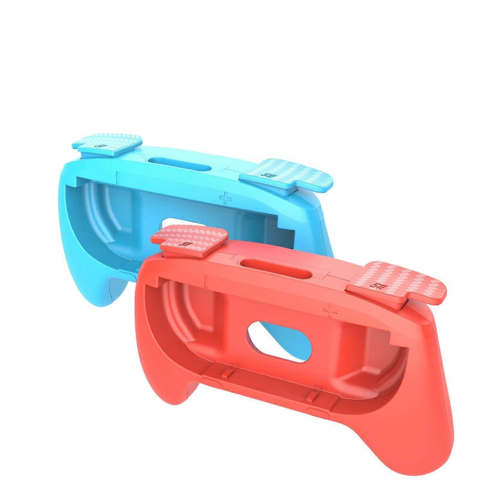 Ergonomic AntiSlip Controller Holder with Widened LR Buttons Red Blue for Nintendo Switch JoyCon