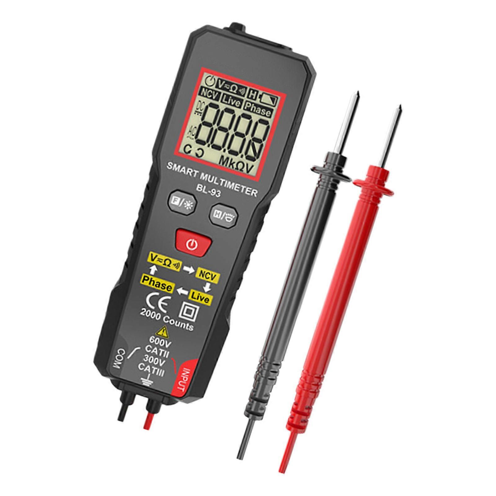Intelligent Capacitance Meter Including Low Battery Warning And Integrated Flashlights For Clear Readings In Poor Lighting Multicolor
