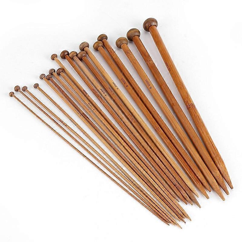 Pointed 18 Knitting Set, Single Needles Sizes Knitting Needle Carbonized Bamboo