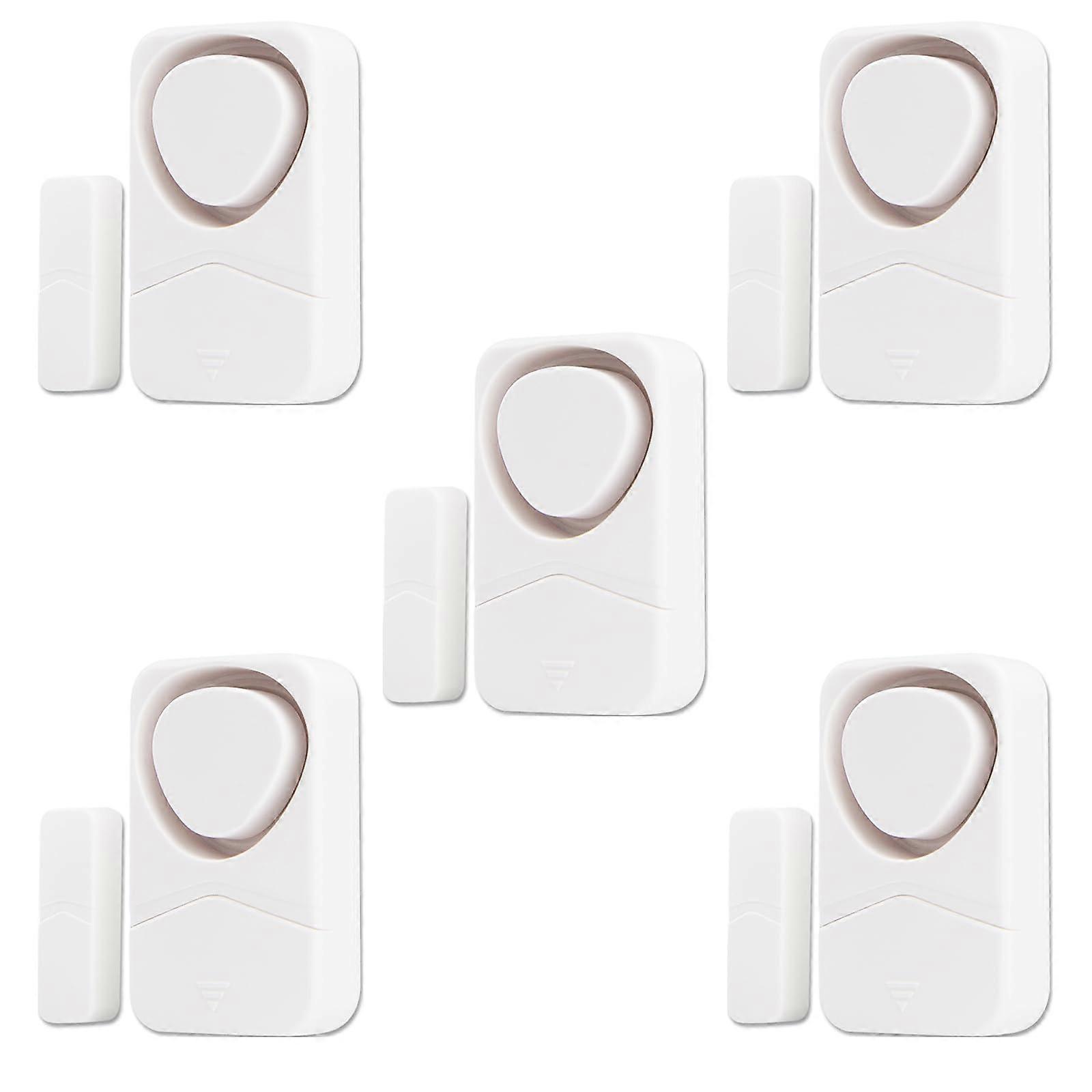 Magnetic Door and Window Alarm 5 Pack, 110dB Home Security Sensor with 4 Modes