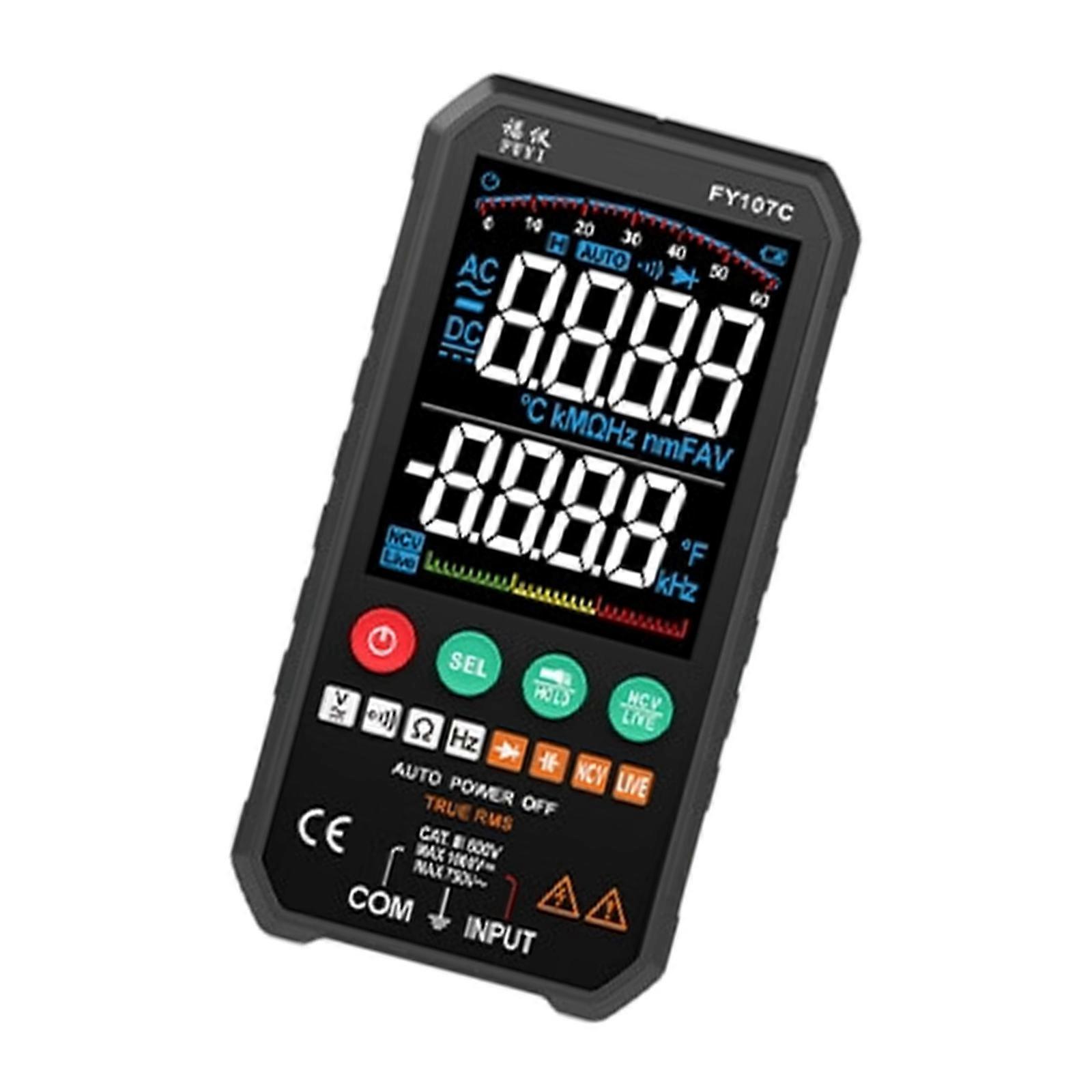 Multimeter Tester Digital Multimeter with Voltmeter and Ohm Meter Resistance; Tests Live, Continuitys Multicolor