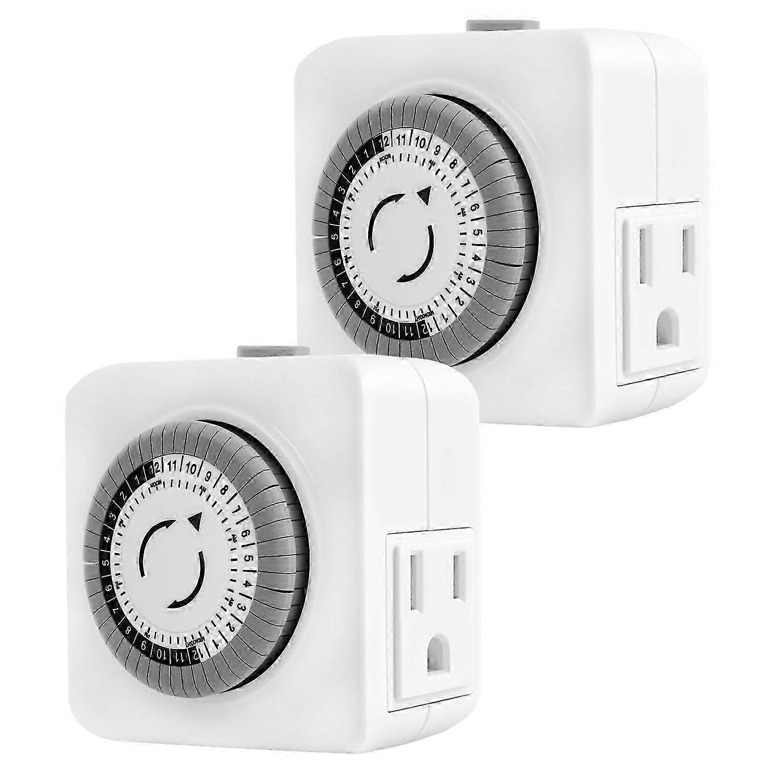 Socket Timer, 48 Groups of Switch Settings, 2-Pack Mechanical Version, Indoor Electrical Appliance Automatic Timer