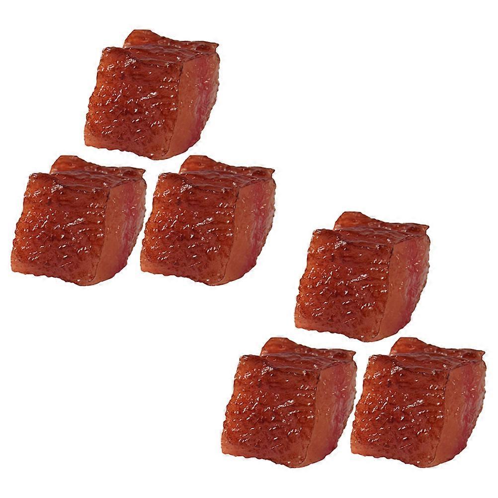 Simulation Beef Block Model for Decoration 6Pcs Artificial Meat Cognitive Teaching Aid