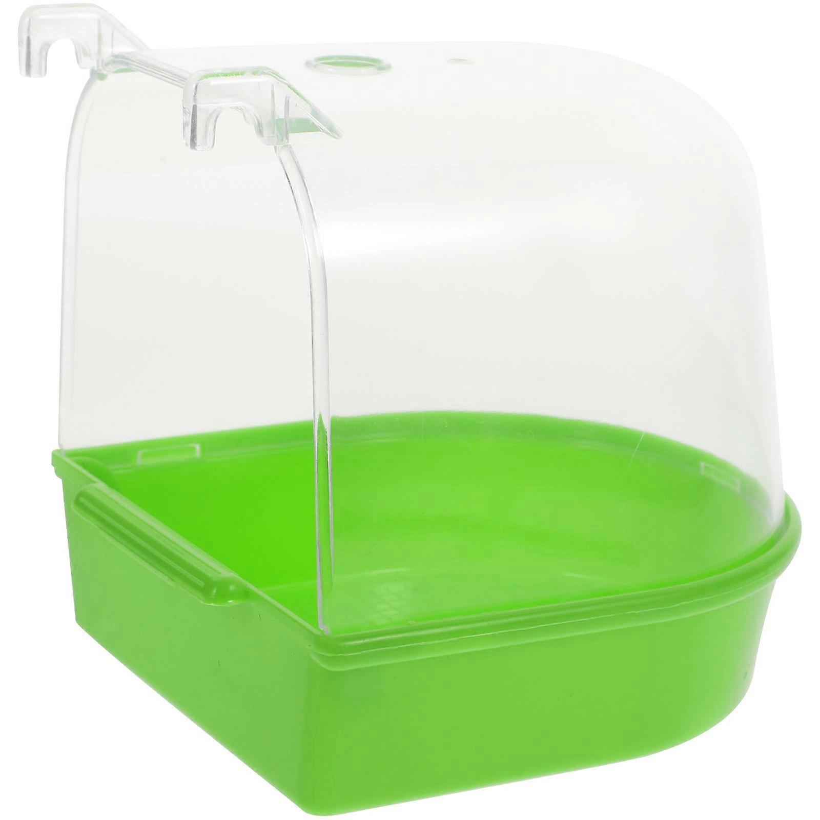 Bird Shower Box Plastic Parrot Bath Box for Storage Smooth Edges Green