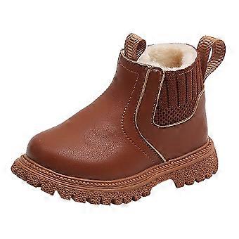Girls Boots Color Block Closed Toe Non-Slip Boots Leather Chelsea Boot Infant Casual Climbing Hiking Camping Cycling Boots,Brown,12-18 Months