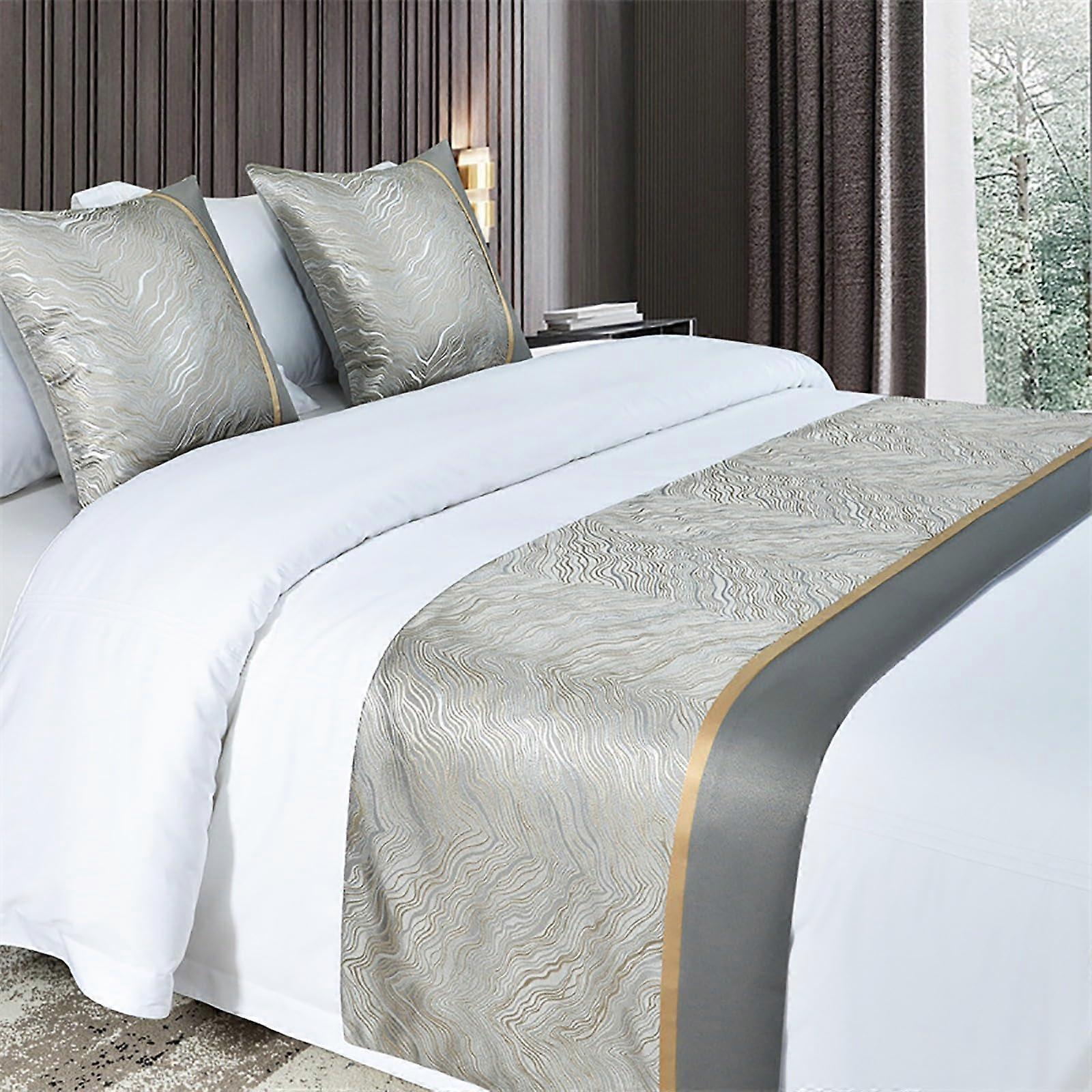 Hotel Bed Runner Bed Scarf 50x50CM Solid Color Patchwork Bedding Decoration for Queen Bed