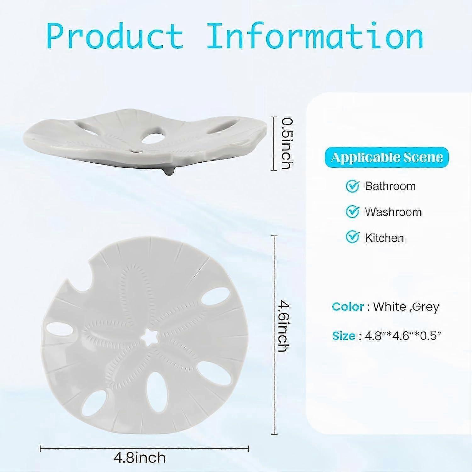 Floating Soap Dish for Bathroom, Shower, Kitchen - White-Gray