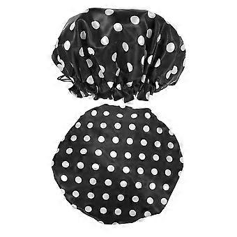 8Pcs Shower Caps for Hair Care Adjustable Black Shower Bonnet