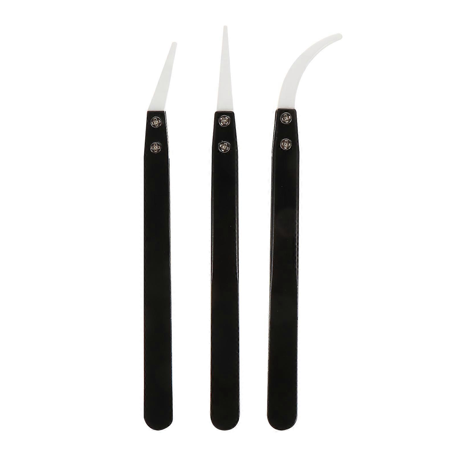 Precision Ceramic Tweezers For Electronics And Laboratory Work Insulation Function 3Pcs Set