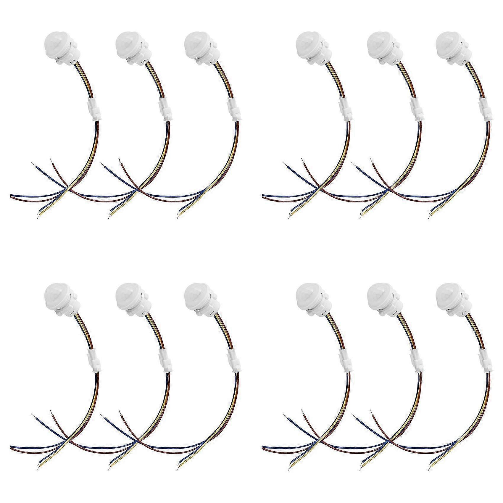 12 Packs Motion Sensor Light Switch, PIR Sensor Smart Detection Switch,Ceiling or Wall Mount Smart Light Switch