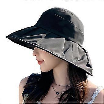 Wide Brims Bowknot Hat compatible with Adult Breathable Beach Sun Protective Hat Ruffle Fisherman Hat Adjust Foldable Visor Hat
