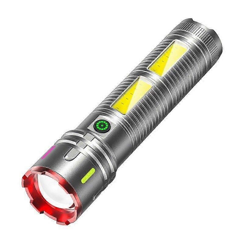 Rechargeable LED Flashlight with COB Side Work Light