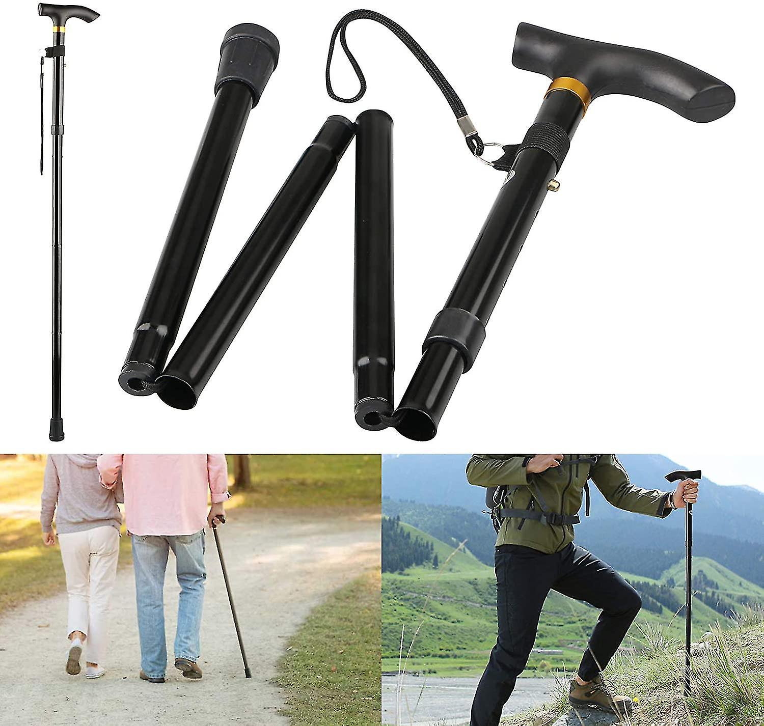 4 Folding Cane And Adjustable Lightweight Aluminum Metal Folding Cane