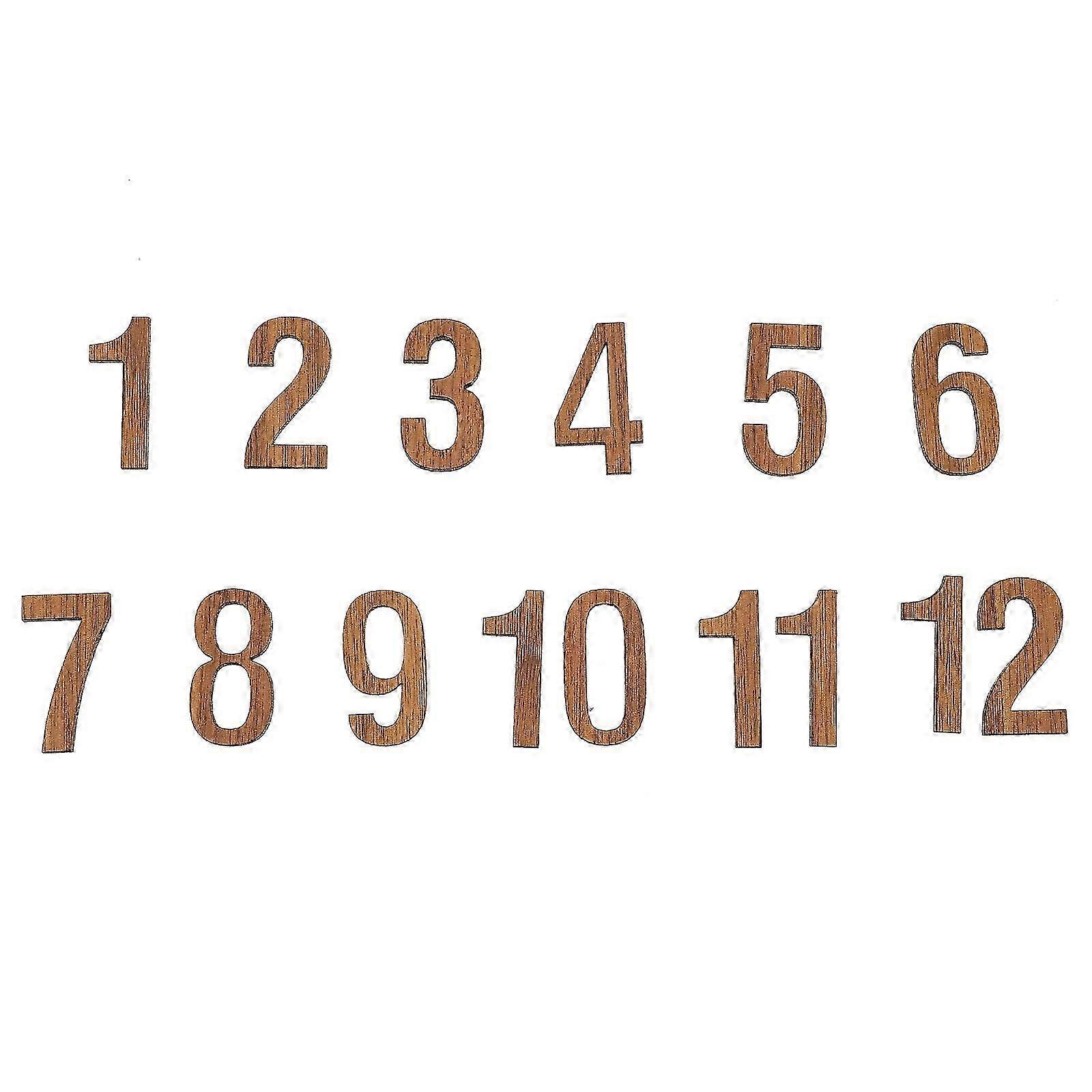 Clock Numbers Kit Wooden Wall Clock Numerals for Replacement 12Pcs