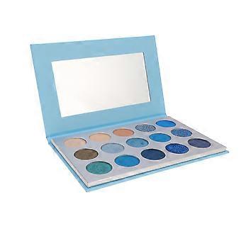 15 Colors Eyeshadow Compact Exquisite Eyeshadow Makeup for Women Girls (Blue)