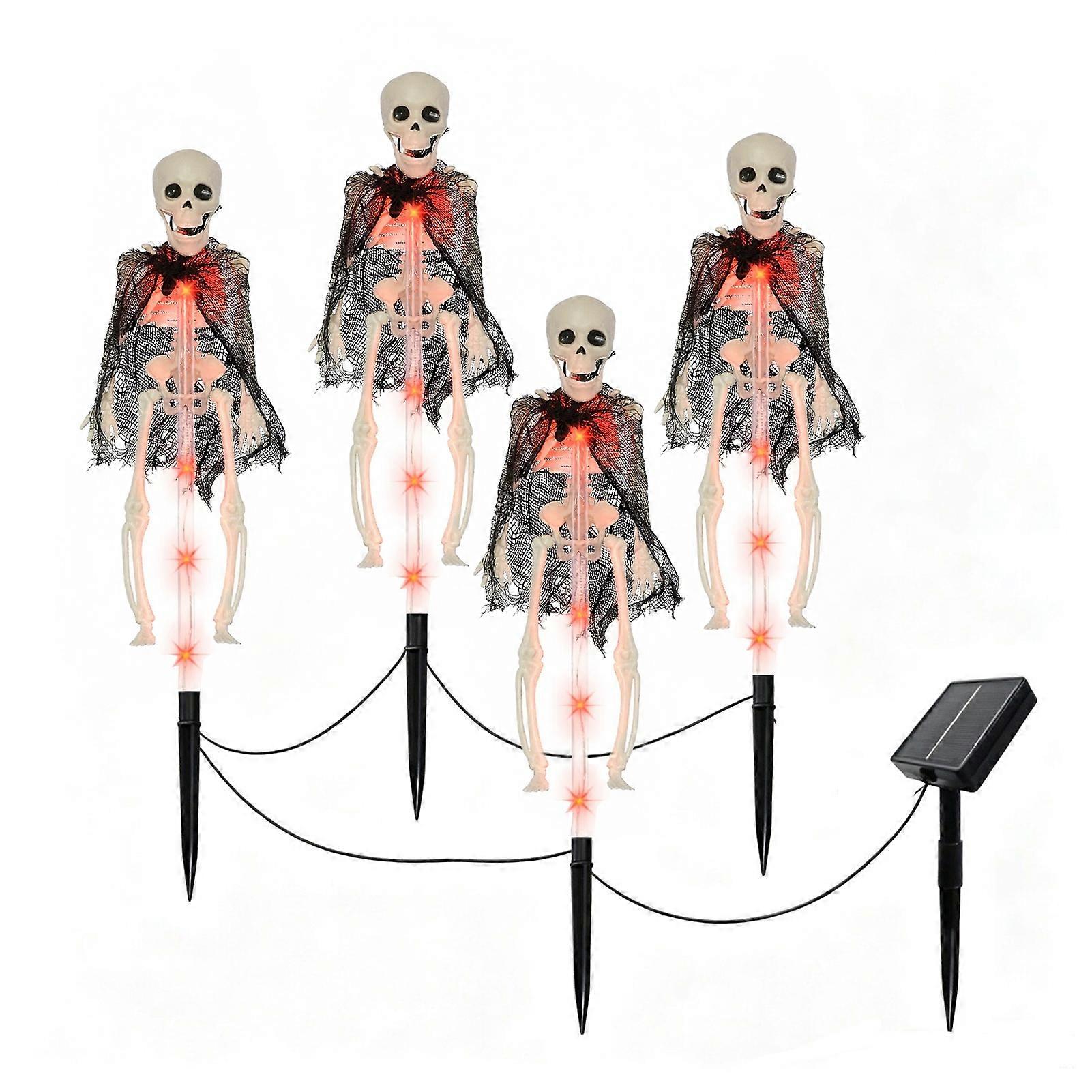 Solar Skeleton Light - 4Pcs 3D Human Skeleton Pathway Light for Yard Garden