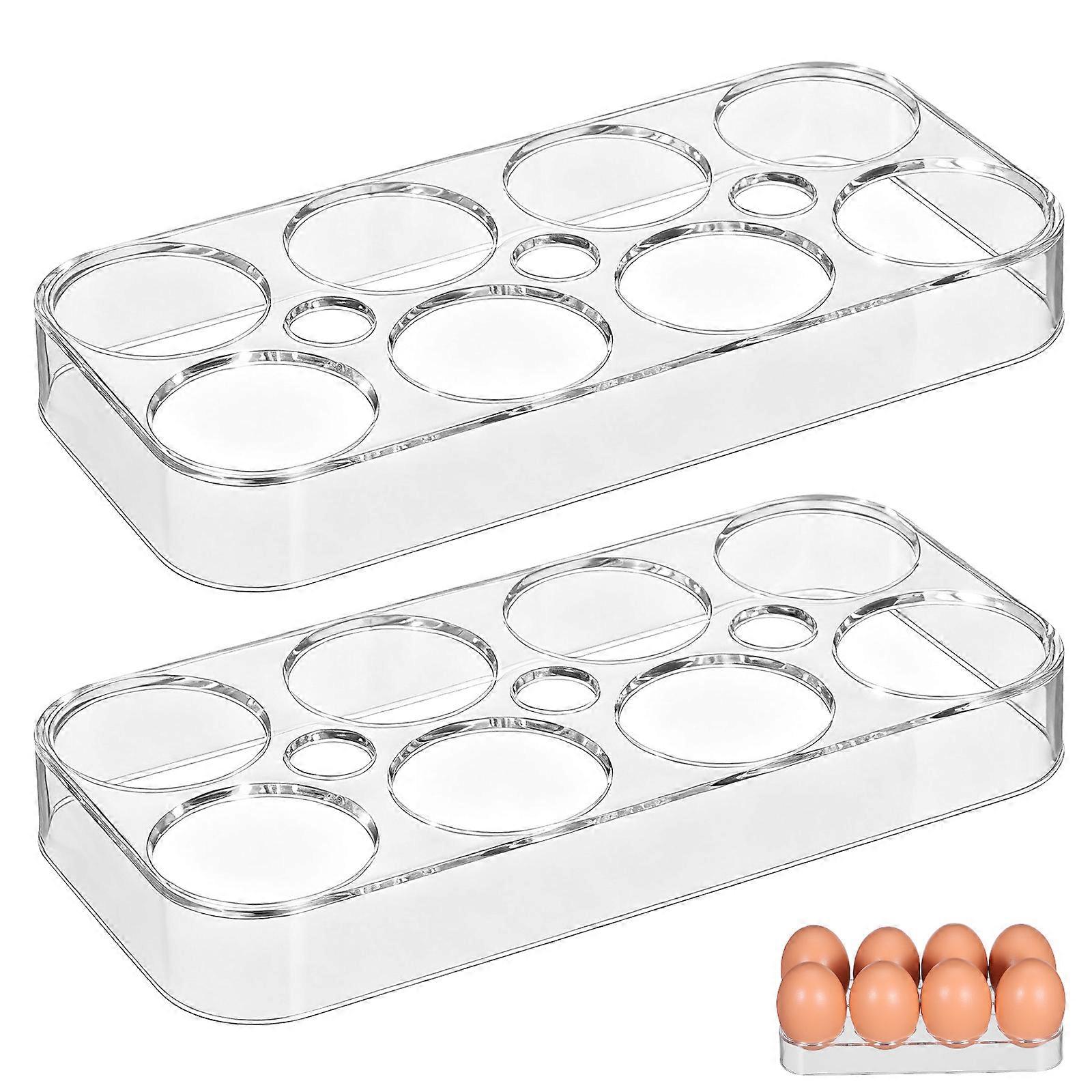 2pcs Refrigerator Egg Tray Practical Egg Storage Box Egg Storage Container