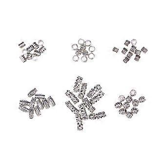 60pcs pruik legering gegraveerd haar manchetten vlechten kralen haar accessoire haar decoratie vlecht ring sets