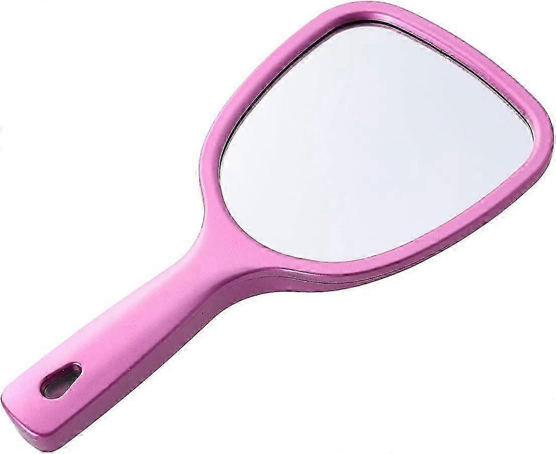 Hand mirror with handle, back double-sided makeup mirror, round mirror
