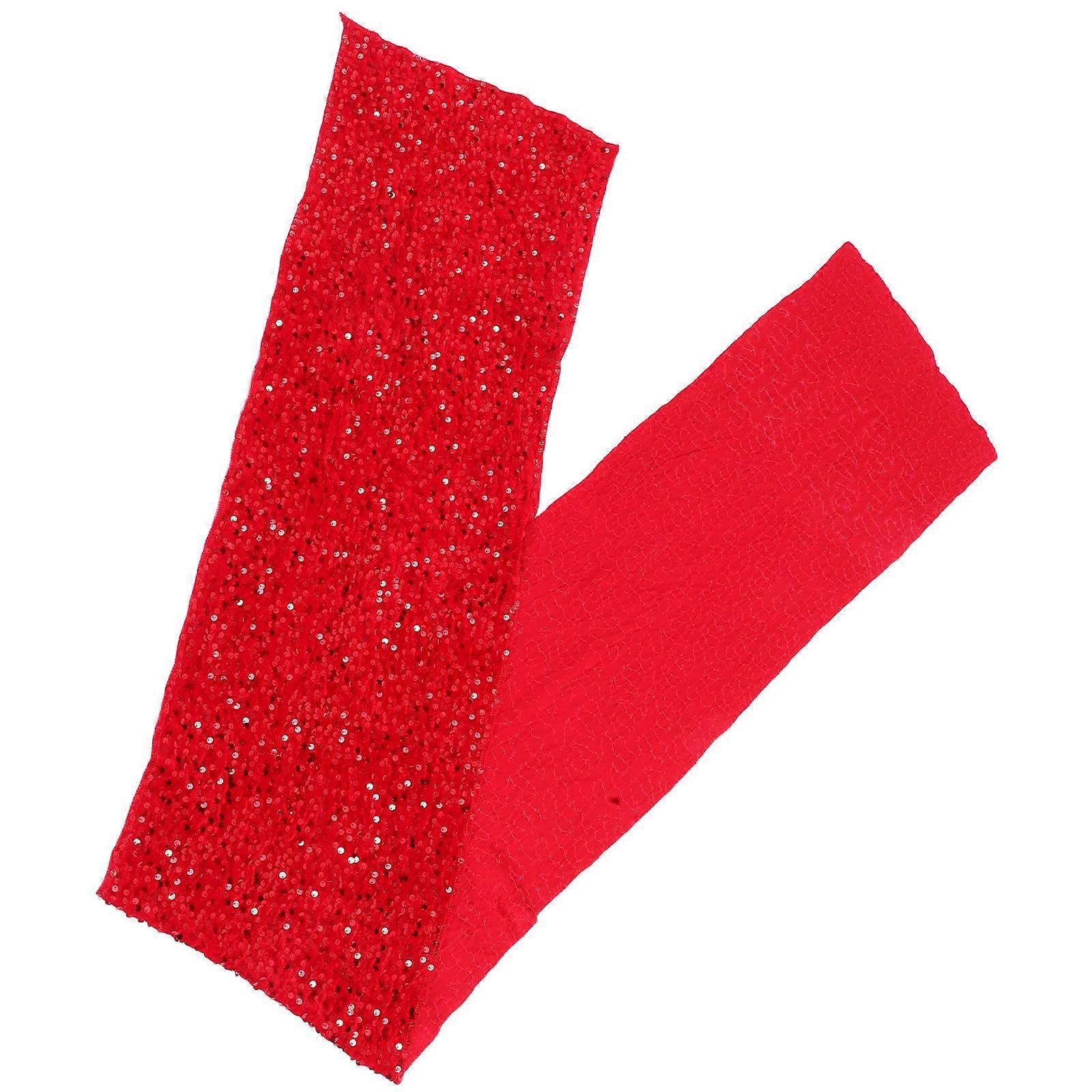 Sequin Party Table Runner for Decoration Red Plush Table Runner