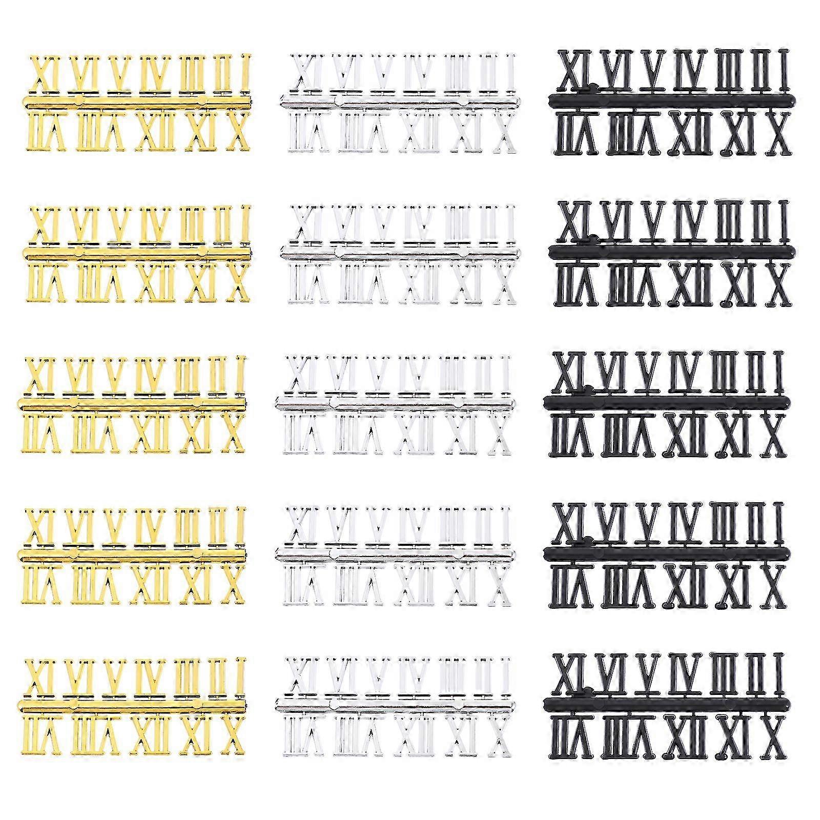 15 Sets Wall Clock Numerals Replacement Roman Numerals compatible with Clock