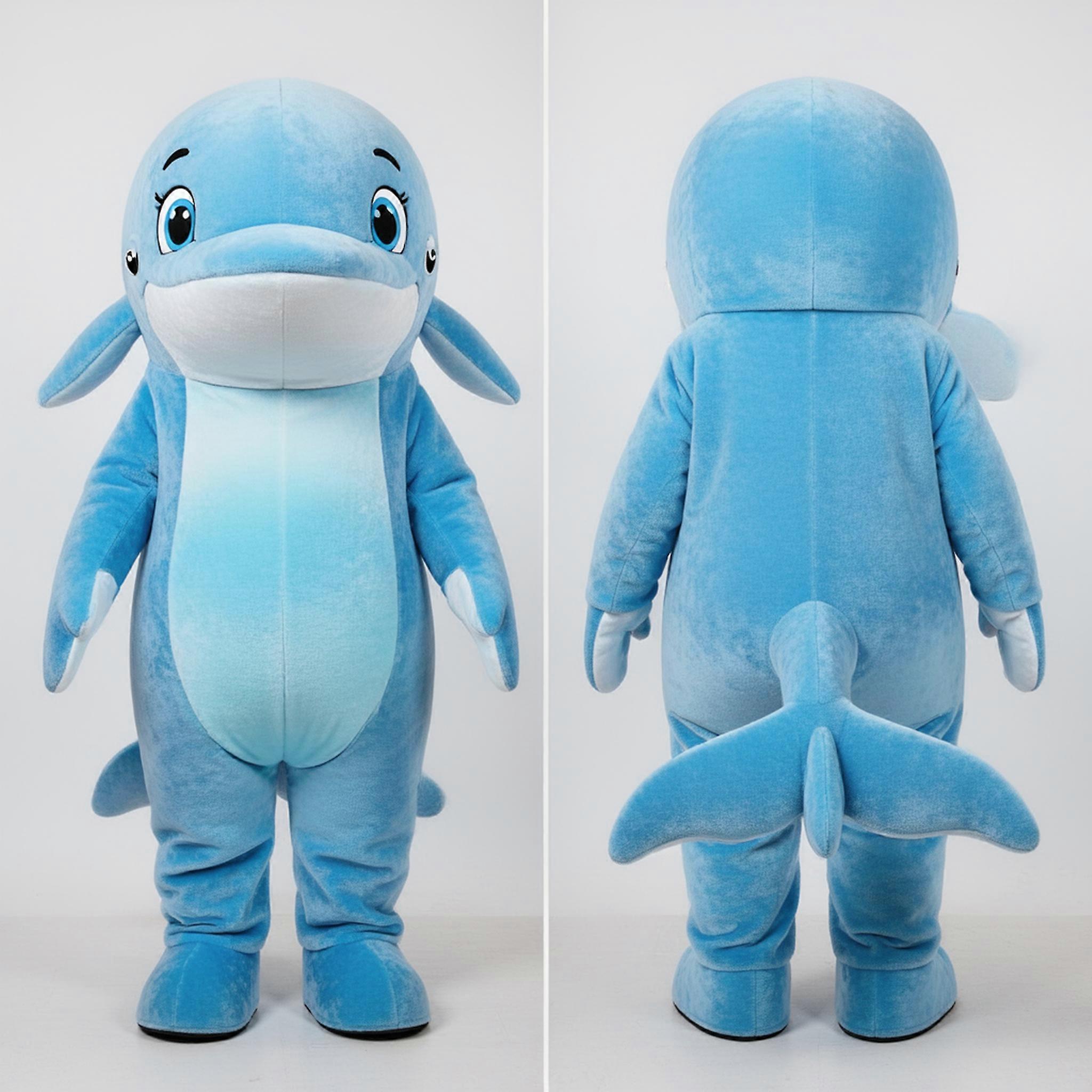 MASTICOT Sky Blue Smiling Humpback Whale Mascot