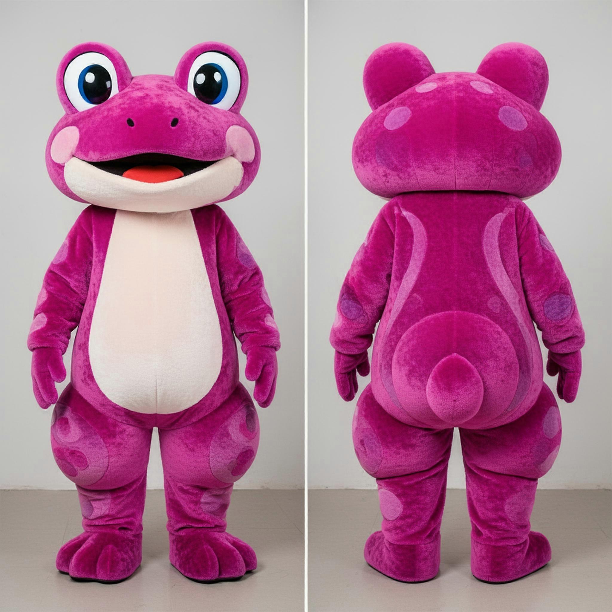 MASTICOT Magenta Plush Broad Shouldered Frog Mascot