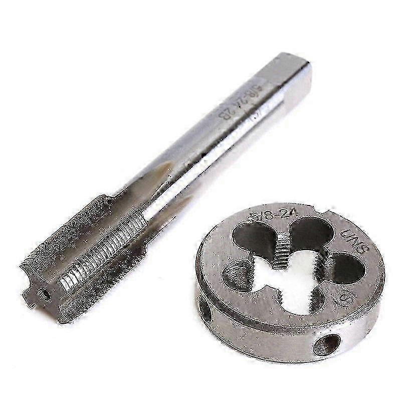 1/2-28 Hand Thread Tap + Round Die Right Hand Cutting Tapping Tool.(silver)(2pcs)