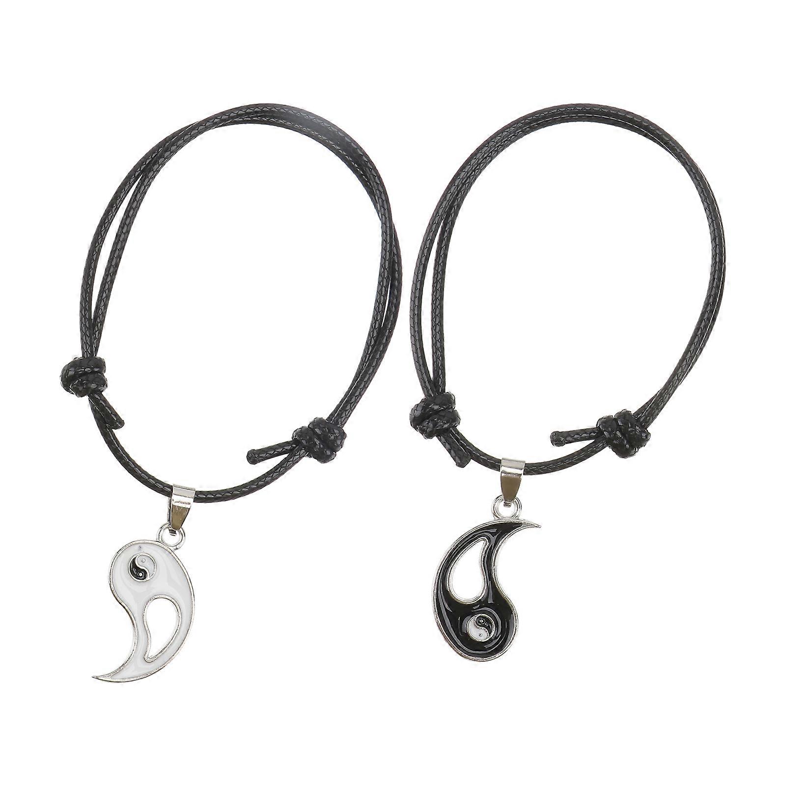 Couple Bracelets Creative Design Bracelets for Decor 1Pair Black Alloy