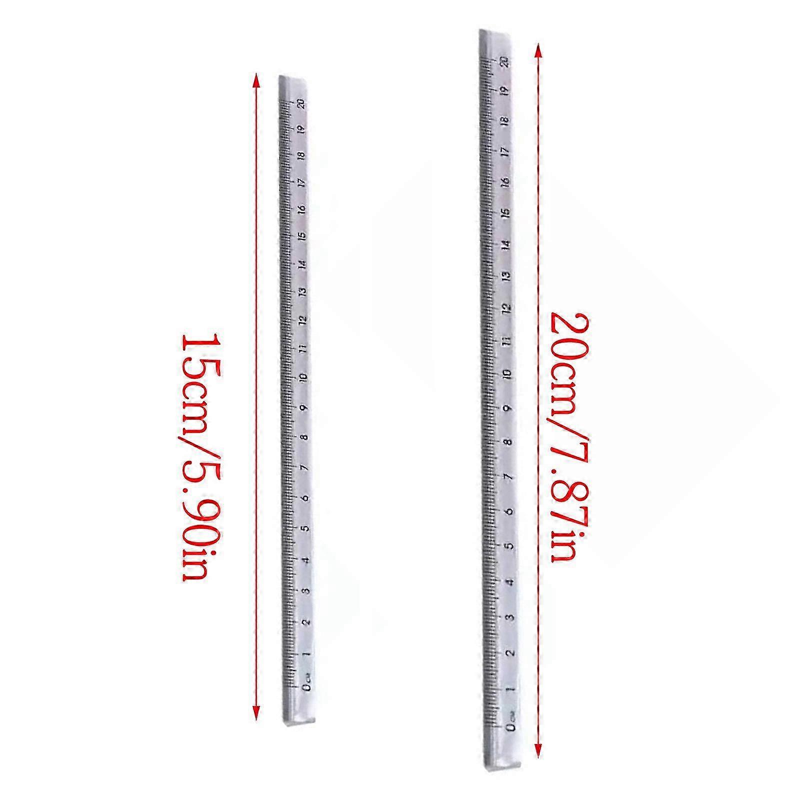 2Pcs Clear Triangular Rulers Geometry Measurement Tool 15cm 20cm Student Geometry Drawing Tool compatible with Technical Drafting Multicolor