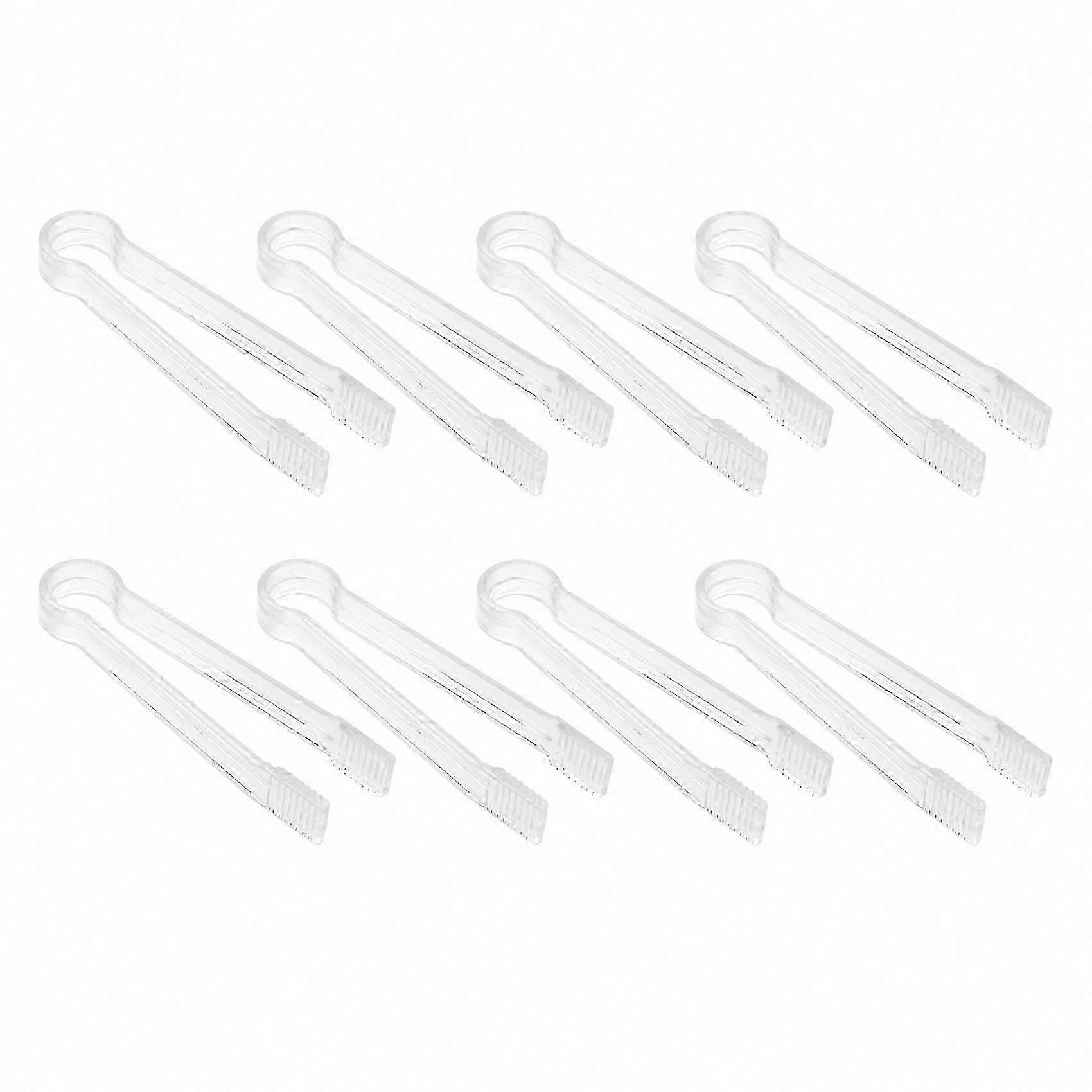 Convenient Buffet & Appetizer Serving | 8 Pcs Clear Plastic Mini Serving Tongs