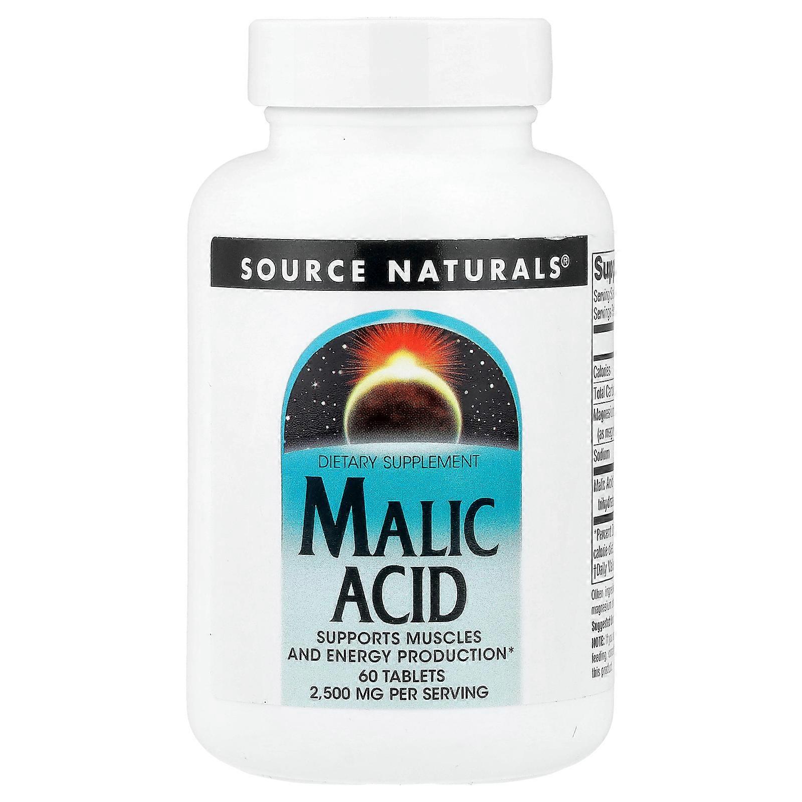3 x Source Naturals, Malic Acid, 60 Tablets