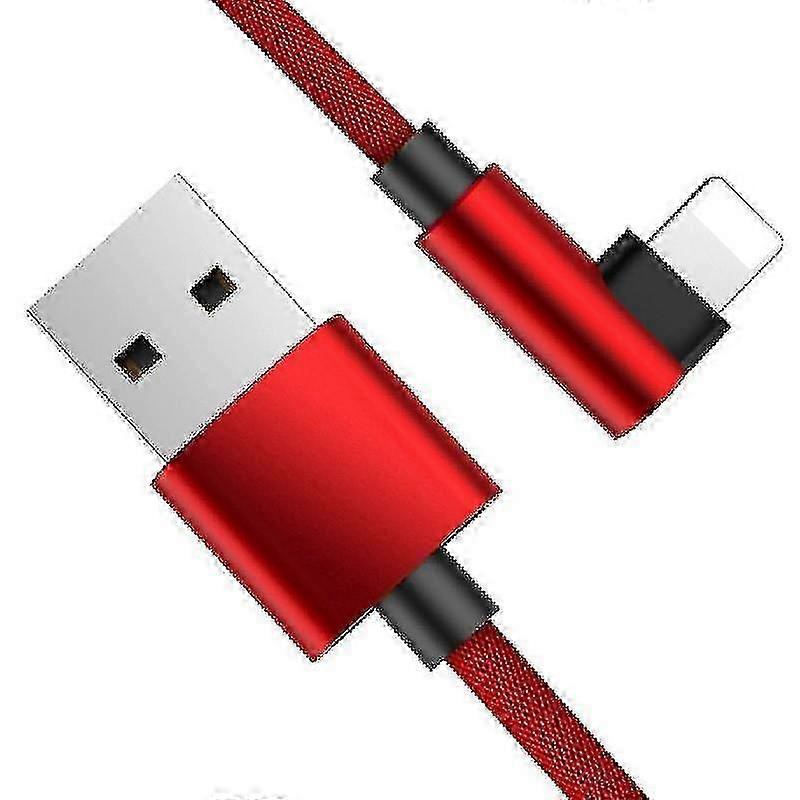 2m Durable Braid Metallic Lightning Cable Quick Charge 3.0 Red