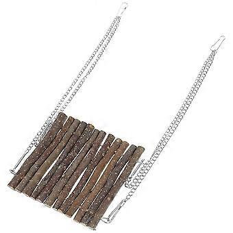 Wooden Reptile Hammock Bed, Light Brown Hanging Resting Platform, Easy to Clean Durable, Compatible with Lizards Snakes Iguanas Geckos, 2Pcs Set