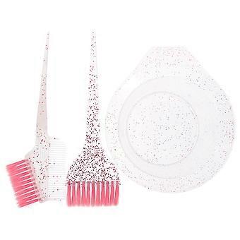 Hair Dye Brush and Mixing Bowl Set for Hair Coloring Use 1Set Pink Reusable