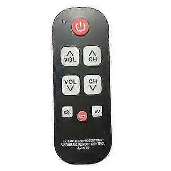 TV Remote Compatible with All TVs Waterproof LED Light Large Buttons A-TV10 for Seniors Black ABS