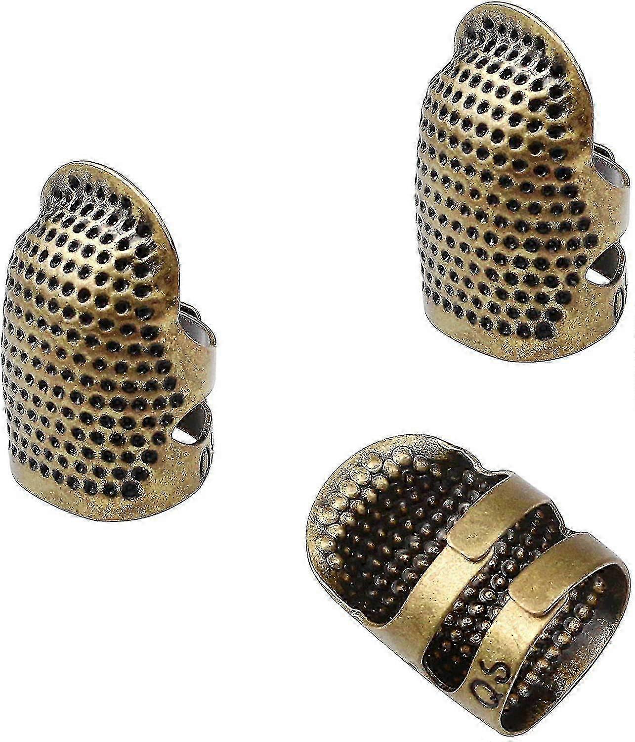 Dimpled Adjustable Brass Thimble Set