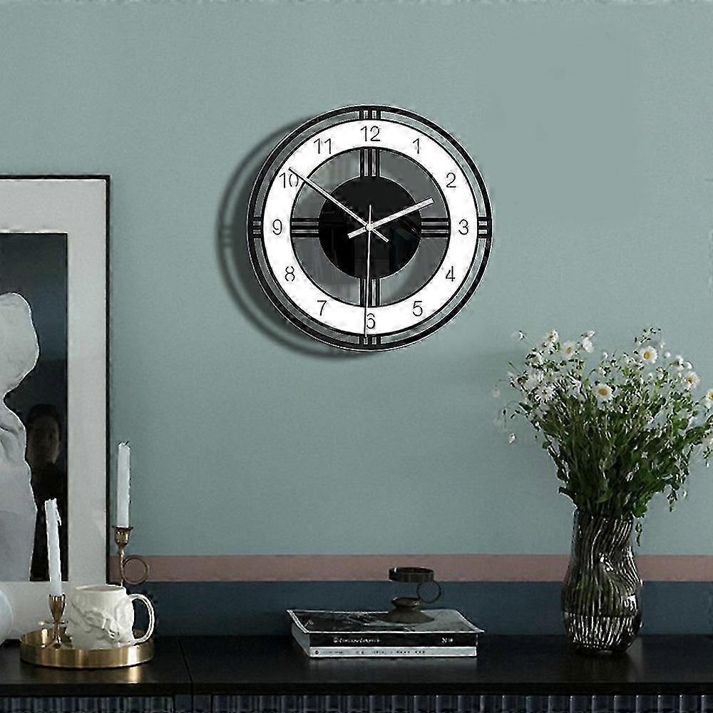 Black White Silent Retro Wall Clock