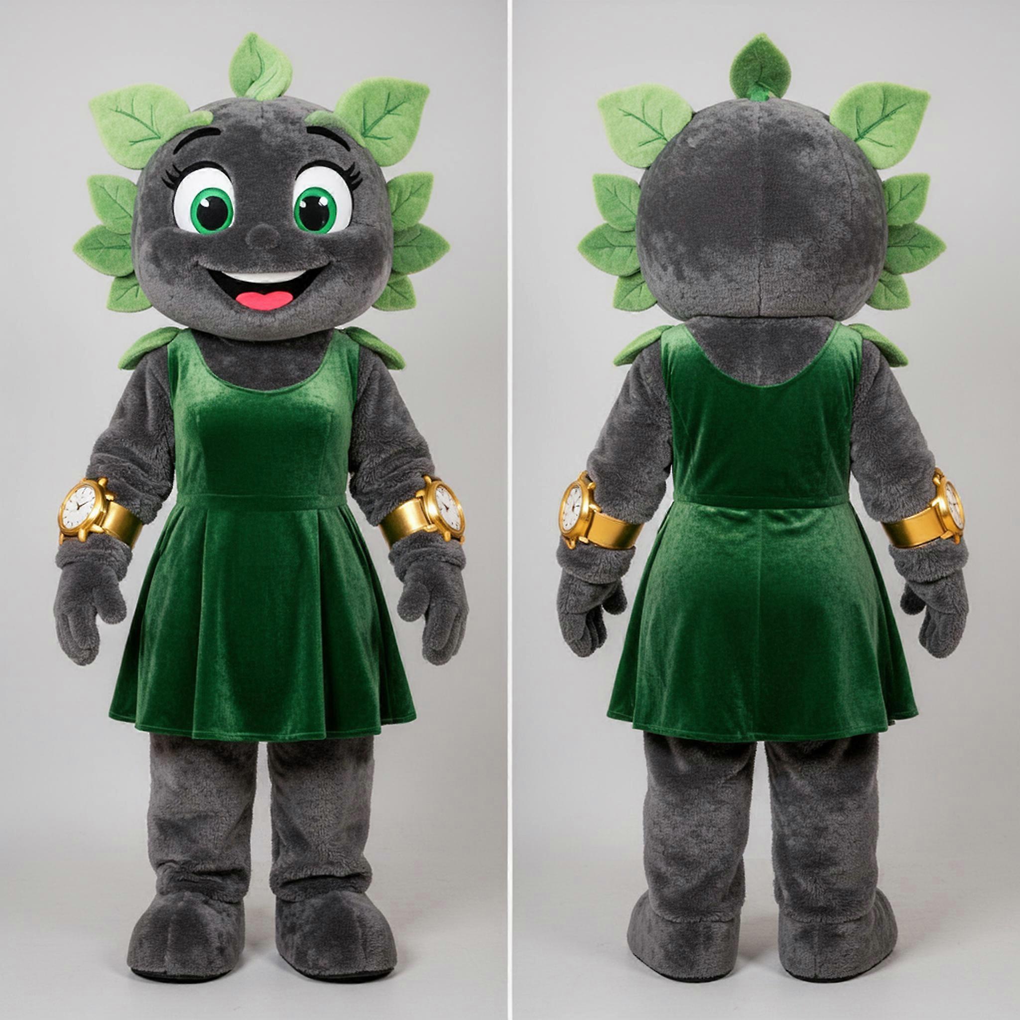 MASTICOT Gray Leafy Beanstalk Mascot