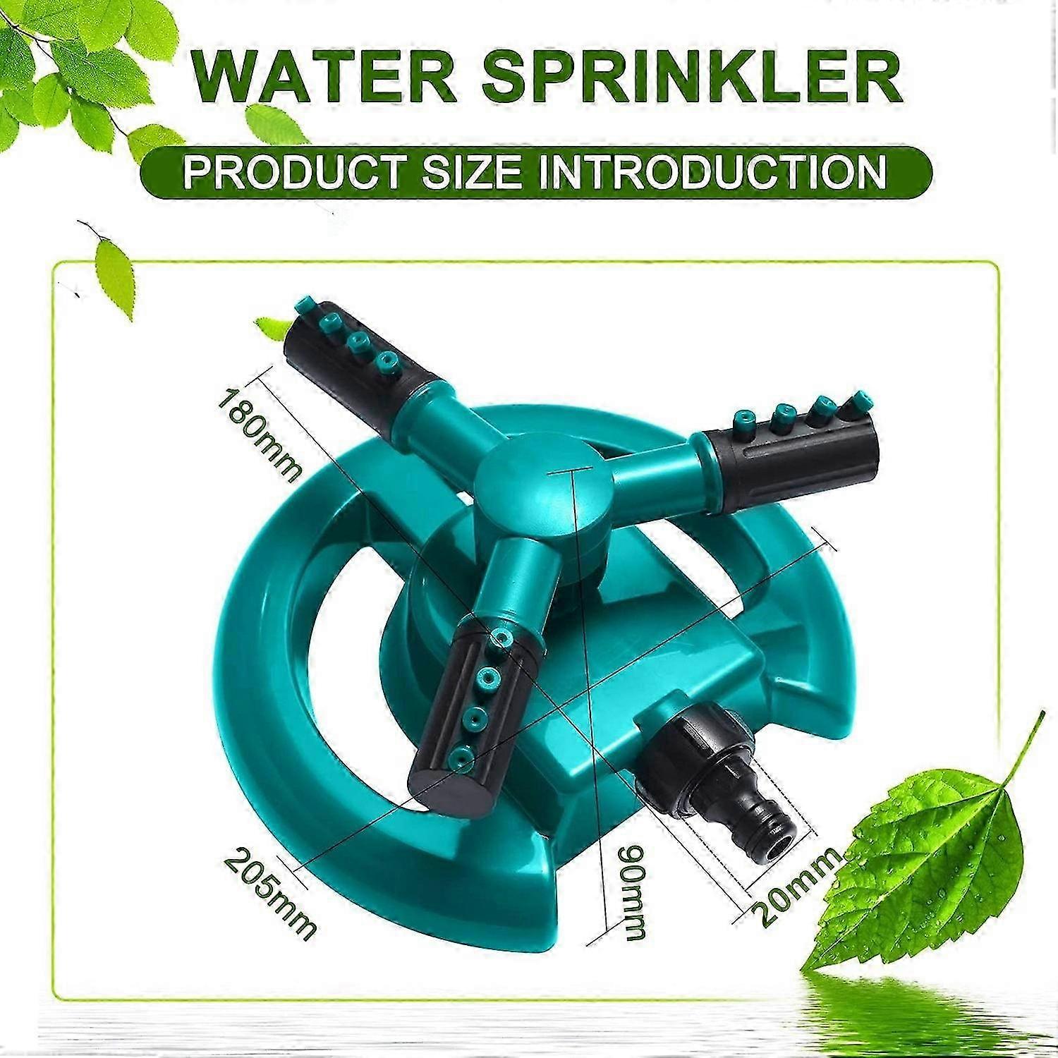 Automatic 3-Arm Rotating Garden Sprinkler