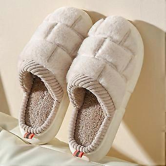 Winter Warm Cotton Slippers Thick Soft Sole Slippers Men Women Indoor Floor Flat Home Non-slip Shoes Flip Flops Couple Slippers