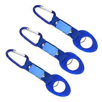Kettle Buckle Water Bottle Carrier Clip for Carrying Bottles 3Pcs Blue