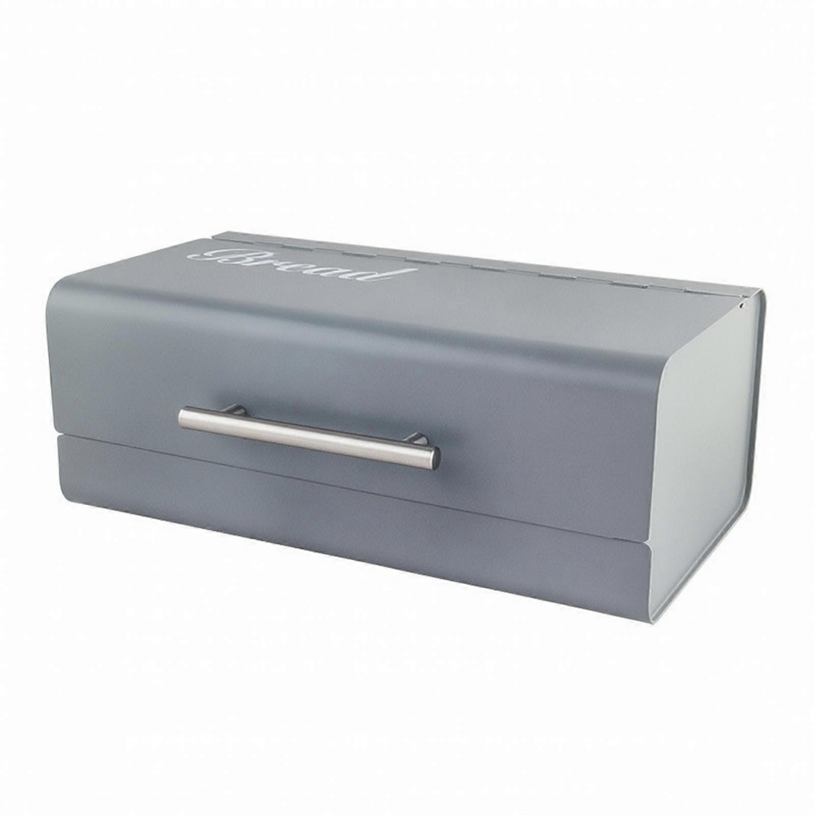 Galvanized Iron Bread Box Multifunctional Rectangular Bread Bin with Front