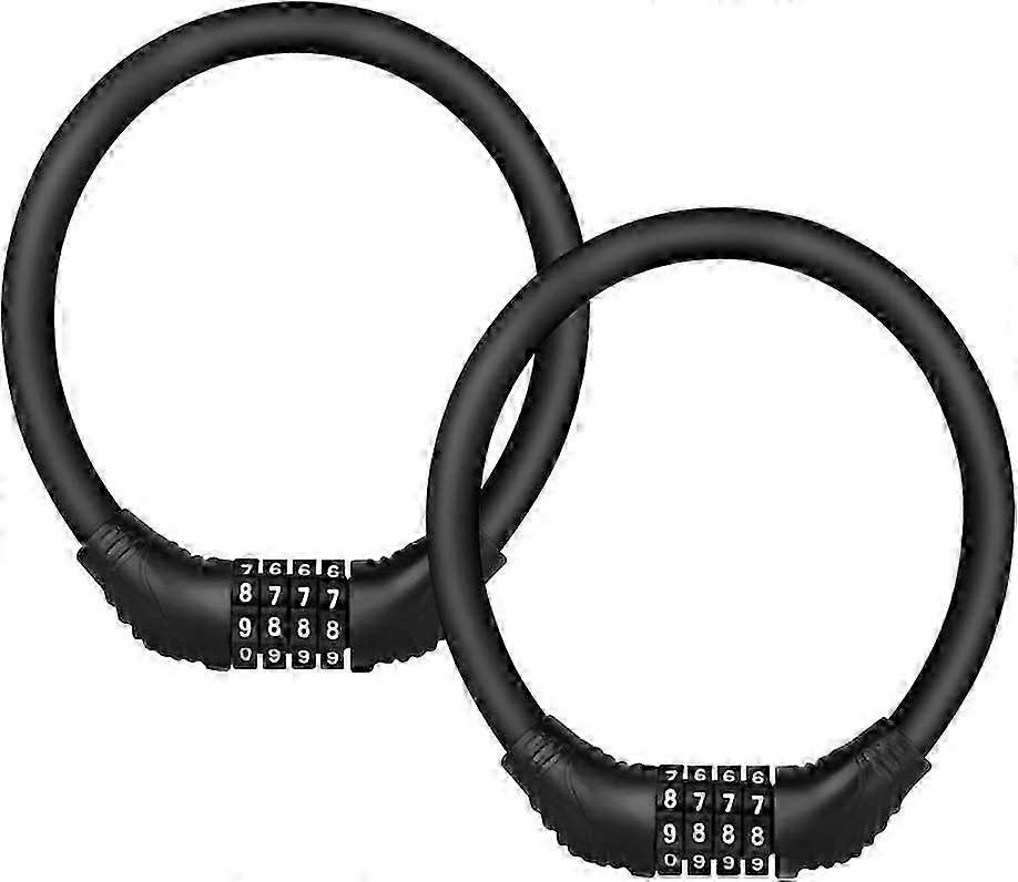4-Digit Resettable Steel Cable Lock Twin Pack
