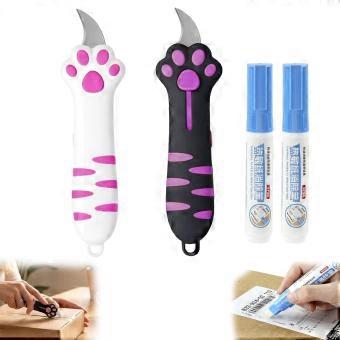 Set van 2 multifunctionele intrekbare nagelknippers voor katten met labelveegfunctie