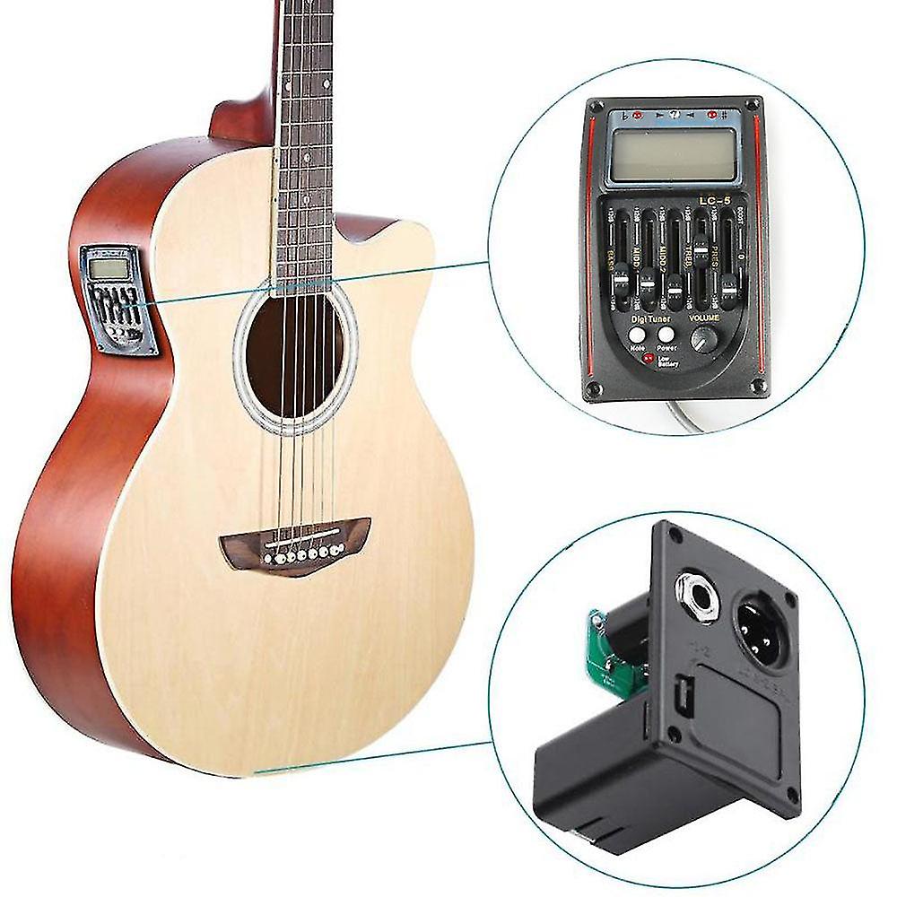 Equalizer Preamp Per Chitarra Acustica Alomejor - 5 Bande EQ, Tuner LCD, Pickup Piezo