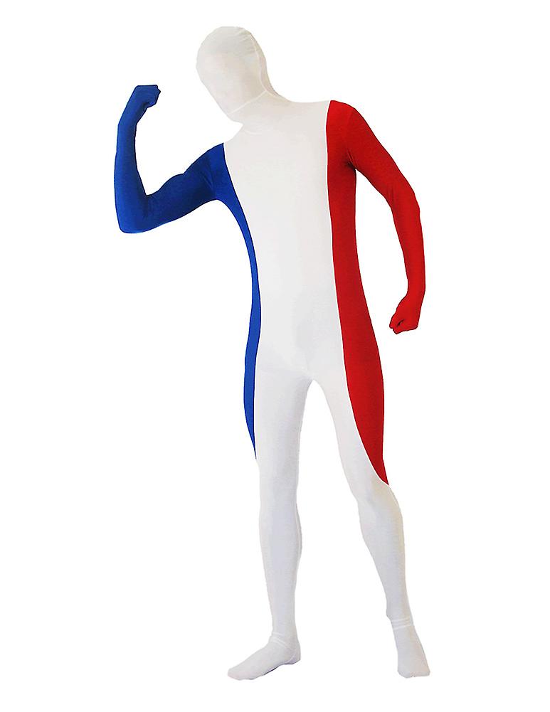 AltSkin Full Body Spandex World Cup Zentai Suit - France Flag Design - Bodysuit Costume for Halloween/Sporting Events/Parties