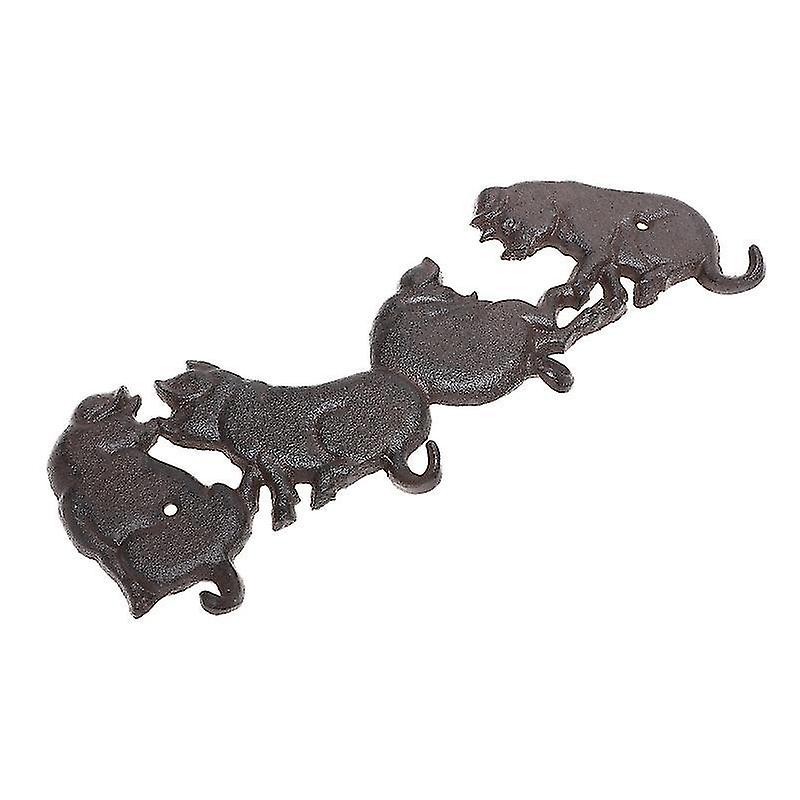 29X11cm Dark Brown Utility Hooks Cast Iron Wall Hook Coat Hat Hanging Hook Decorative Hanger Home Or