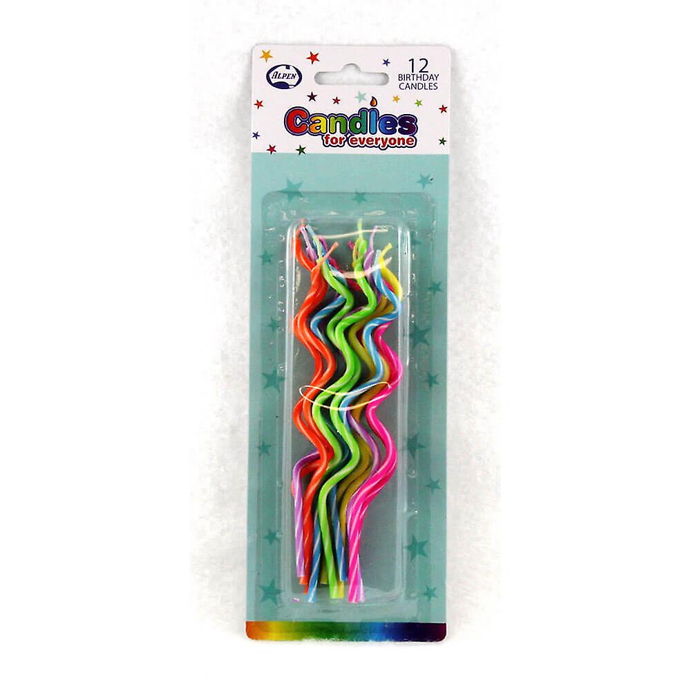 Alpen Twisted Spiral Slim Candles Pack of 12 Pieces Occasionally Attractive